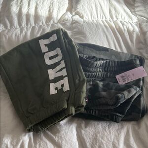 Wild Fable Olive Green Love Print Joggers